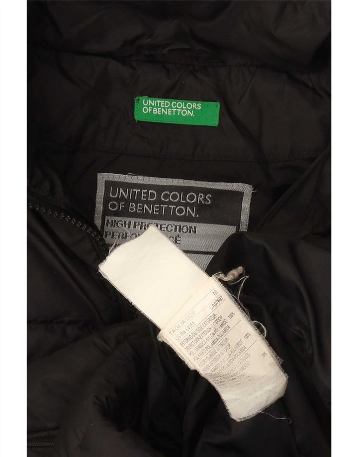 Damska ocieplana kurtka Benetton UK 14, średni czarny nylon