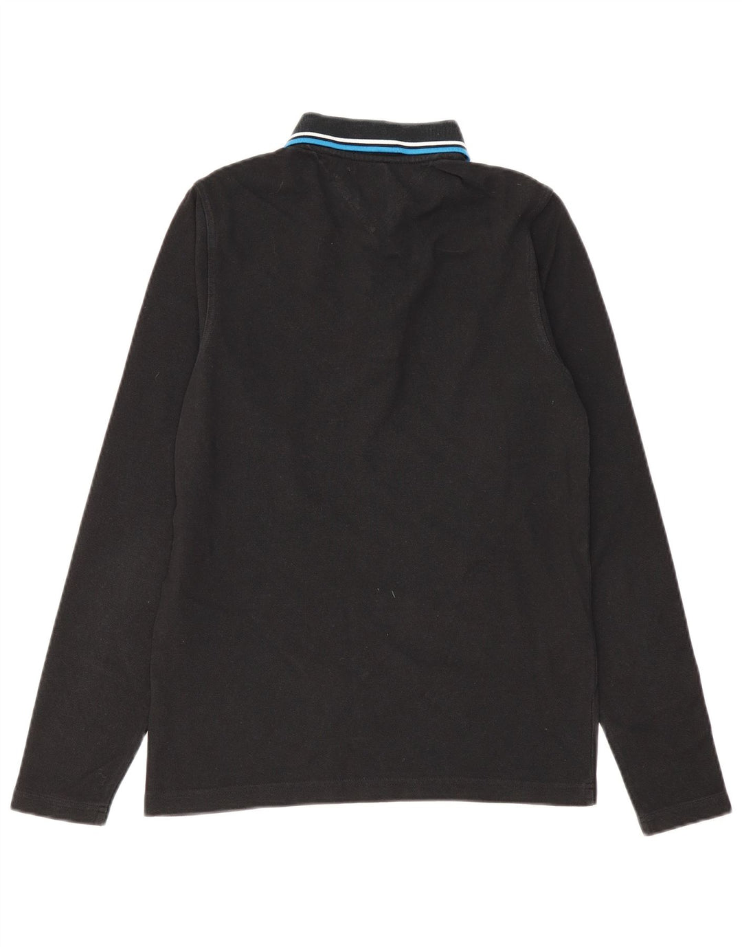 Męska koszulka polo z długim rękawem TOMMY HILFIGER, średnia czarna, bawełniana