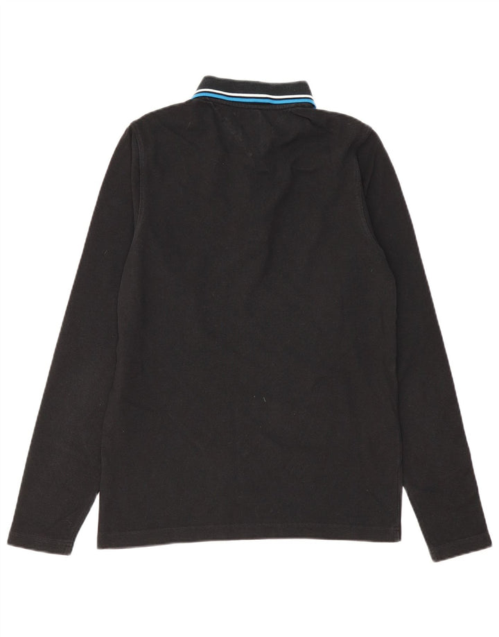 Męska koszulka polo z długim rękawem TOMMY HILFIGER, średnia czarna, bawełniana