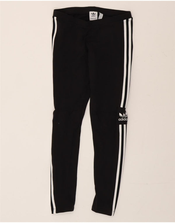 Damskie legginsy Adidas Graphic UK 12, średnie, czarne, bawełniane