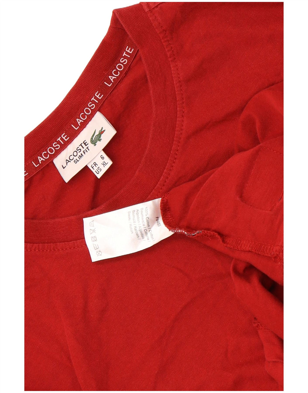 T-shirt męski Lacoste, rozmiar 6, XL, czerwony, bawełniany