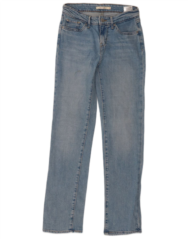 Damskie jeansy Levi's 714 Straight W26 L30 Niebieskie bawełniane