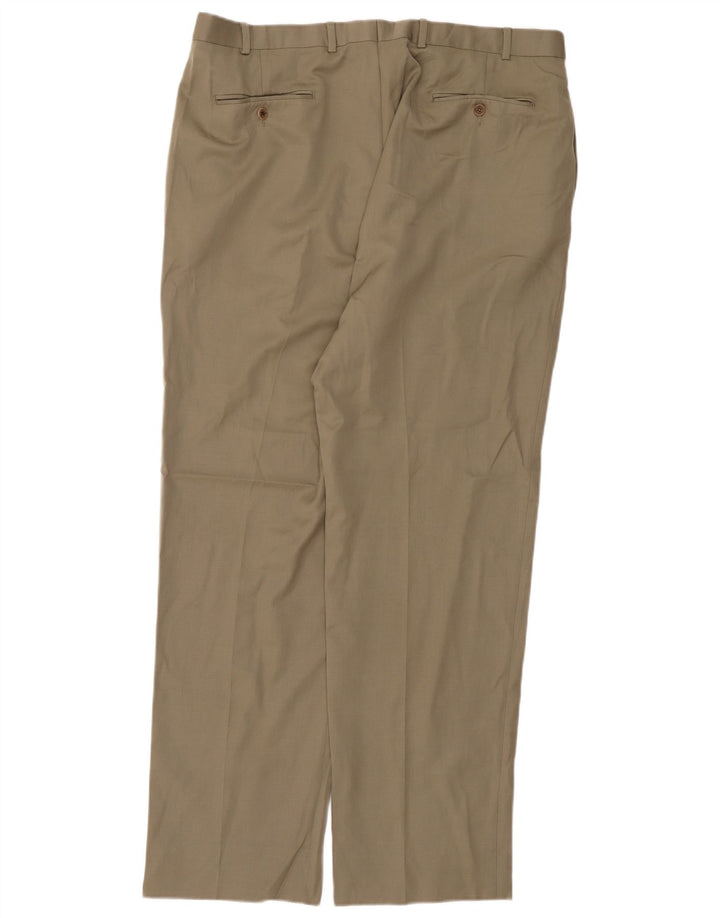 Męskie spodnie garniturowe Brooks Brothers 346 W40 L34 Wełna khaki