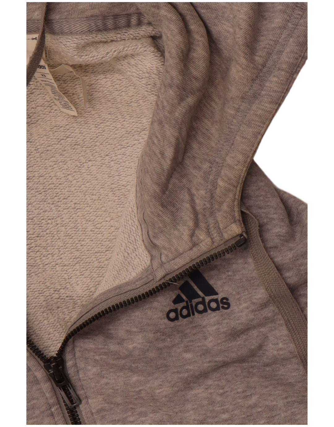 Damska bluza z kapturem Adidas Oversized Zip UK 6 XS Szara bawełna