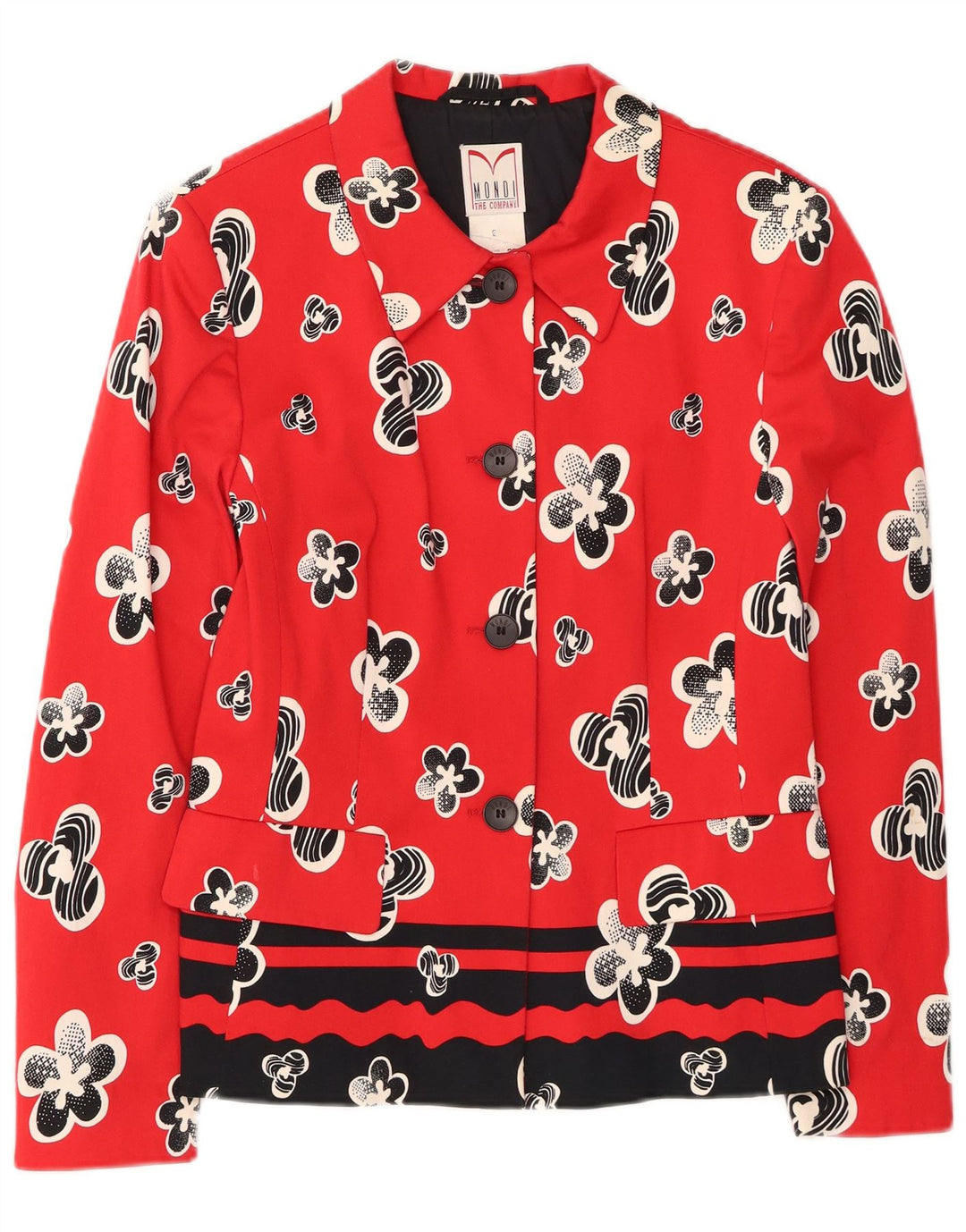 Męska marynarka Mondi zapinana na 4 guziki EU 38 Średnio-czerwona w kwiaty