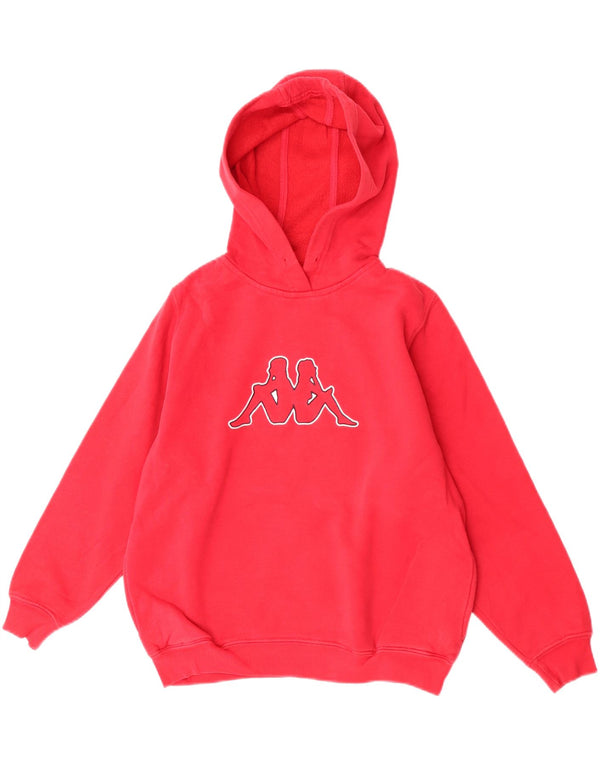 Dziewczęcy sweter z kapturem Kappa z grafiką 11-12 lat XL, czerwony, bawełniany