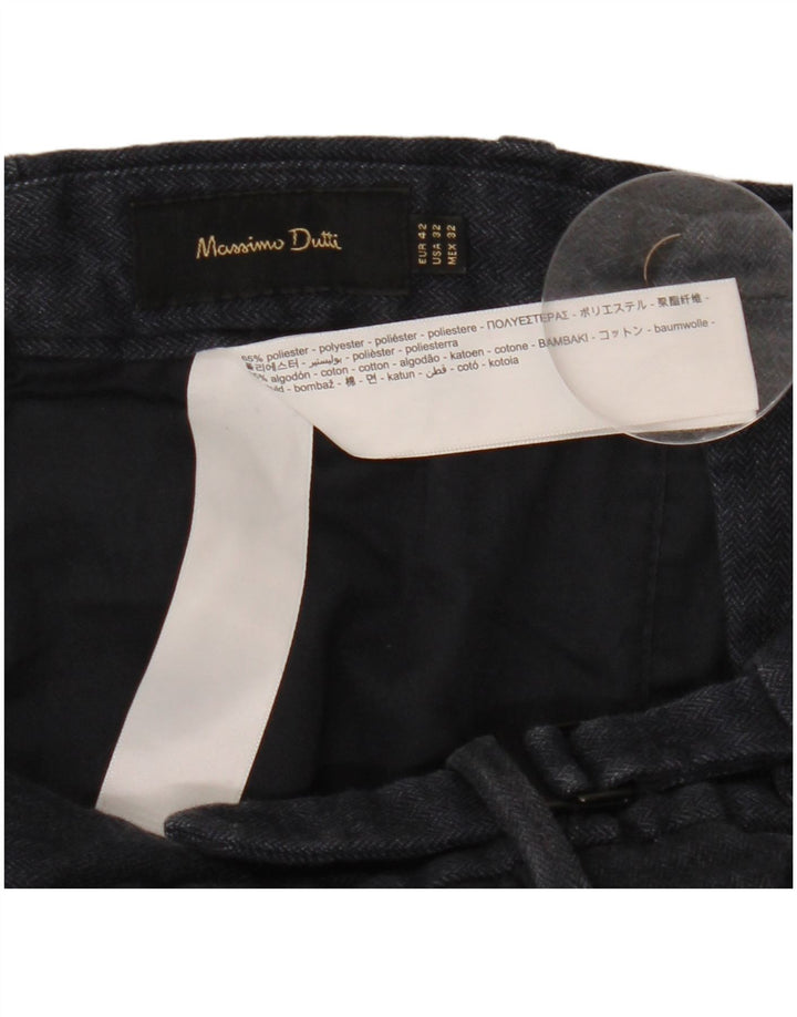 Spodnie Chino Massimo Dutti Męskie EU 42 Large W32 L30 Granatowe Jodełka