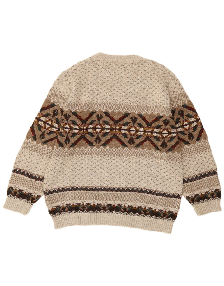 Marks & Spencer Męski sweter St. Michael z okrągłym dekoltem, duży, beżowy