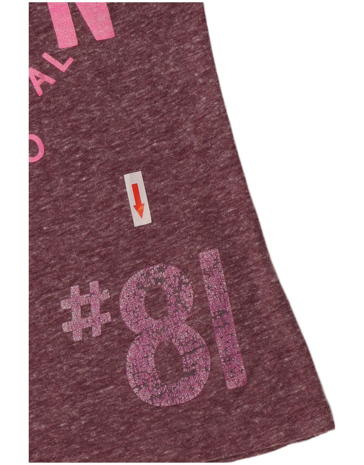 Damski T-shirt z grafiką Superdry Top UK 10, mały, fioletowy, poliester
