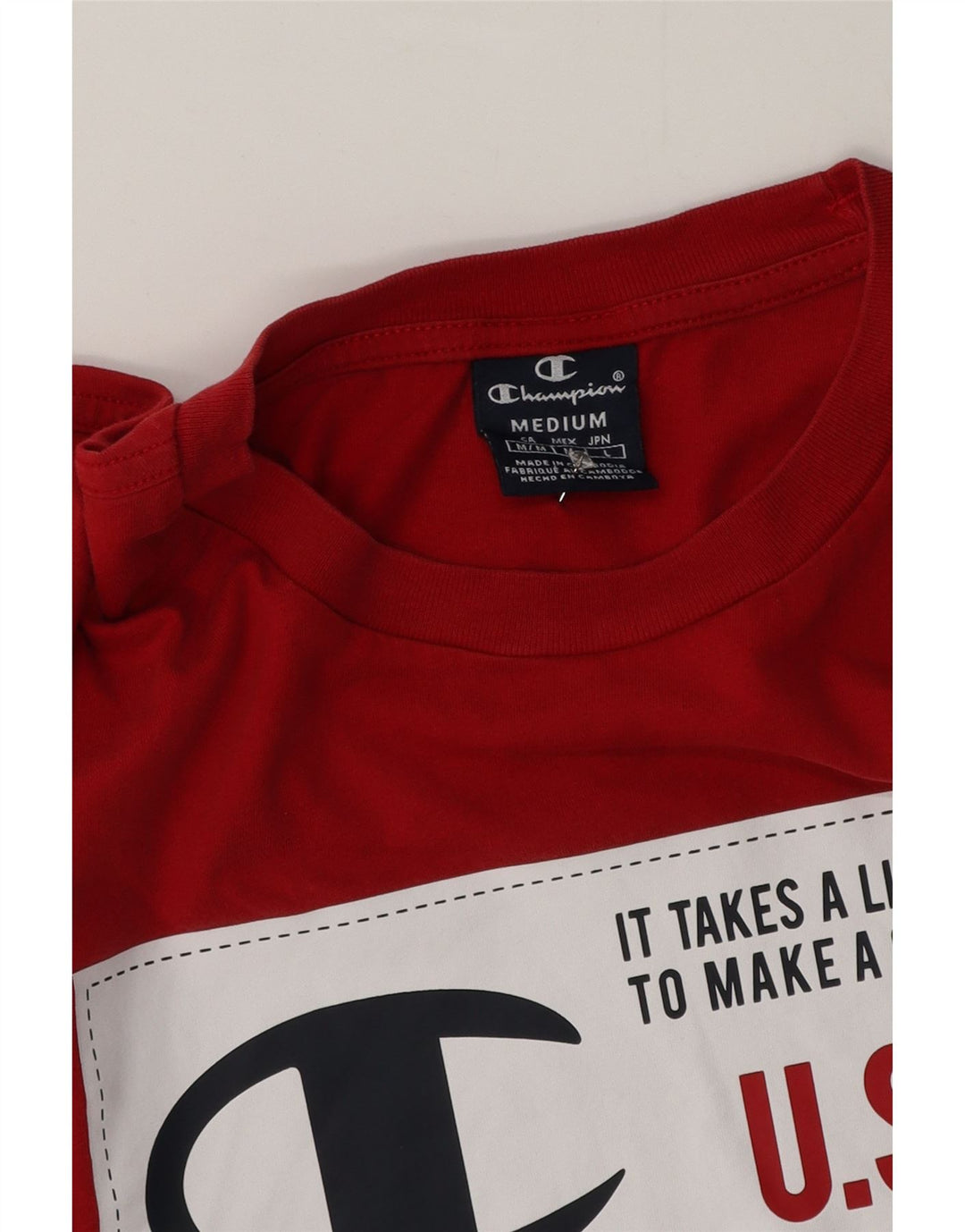 Męski T-shirt Champion z grafiką, średni czerwony