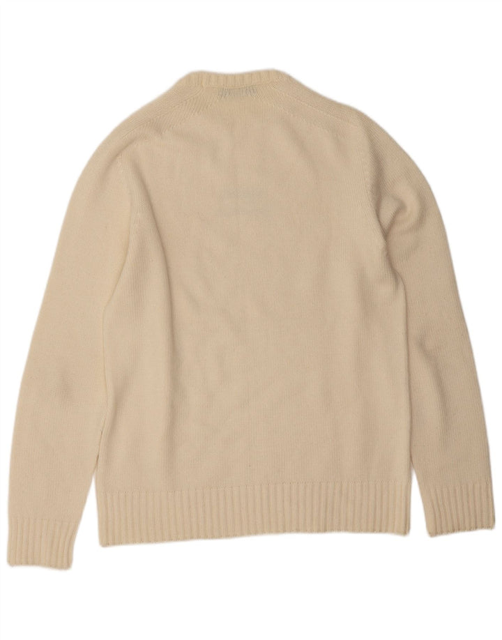 Męski sweter z okrągłym dekoltem Guess By Marciano, średni złamanej bieli
