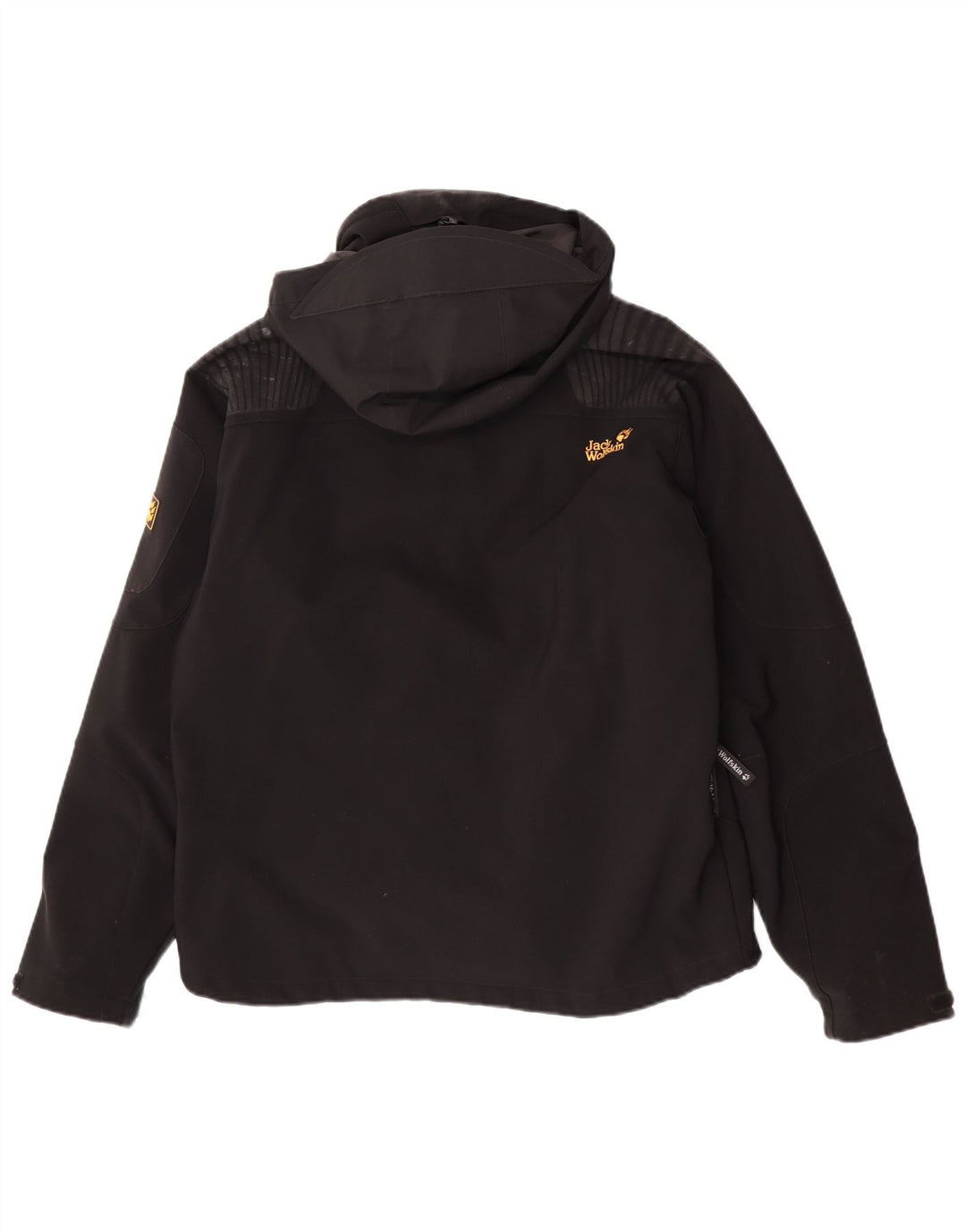 Męska kurtka wiatrówka Jack Wolfskin z kapturem UK 40/42, duży czarny poliester