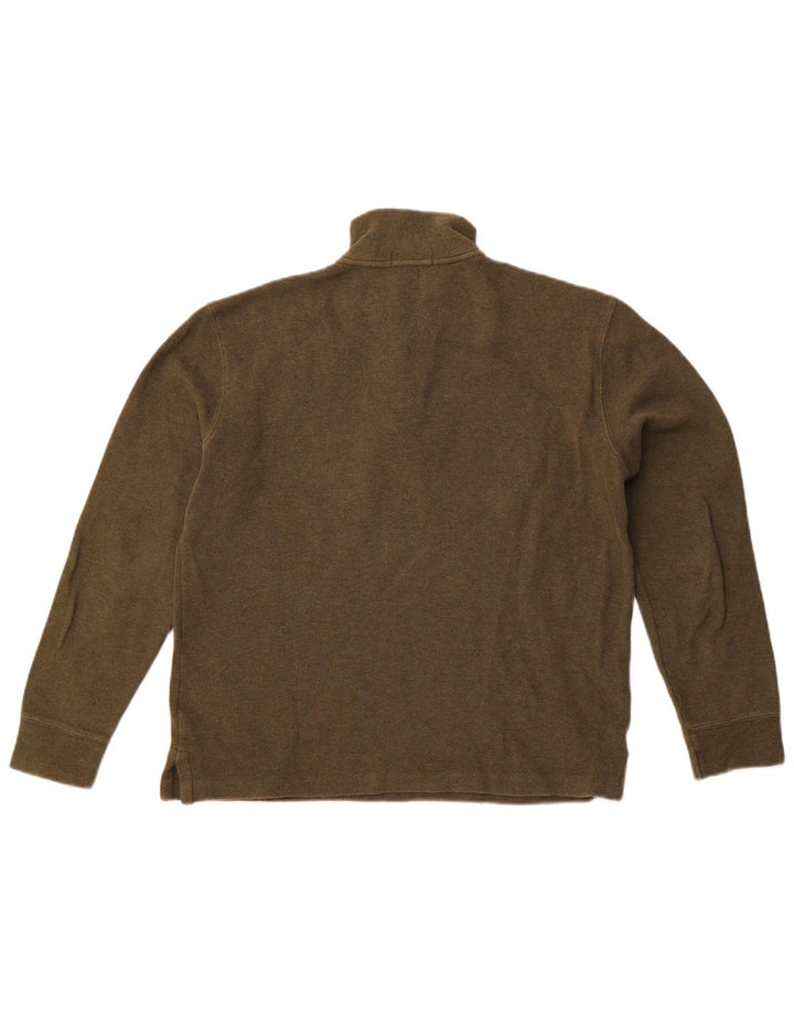 Polo Ralph Lauren Męski sweter z zamkiem błyskawicznym, mały, bawełniany khaki