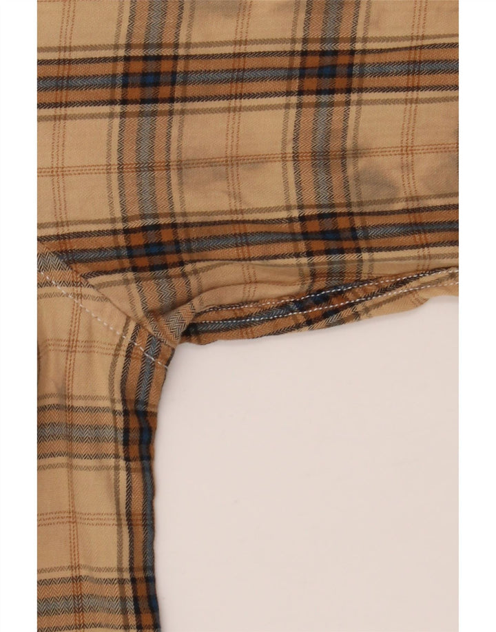 Koszula flanelowa męska Guess w małą beżową kratkę, bawełniana