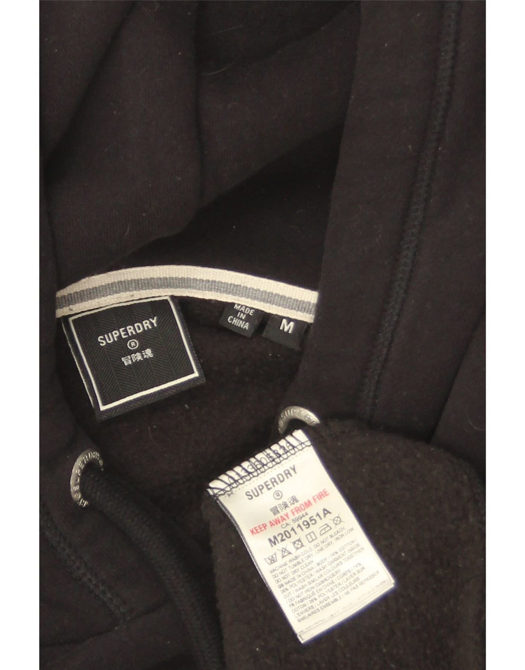 SUPERDRY Męski sweter z kapturem, średniej wielkości, czarny, bawełniany
