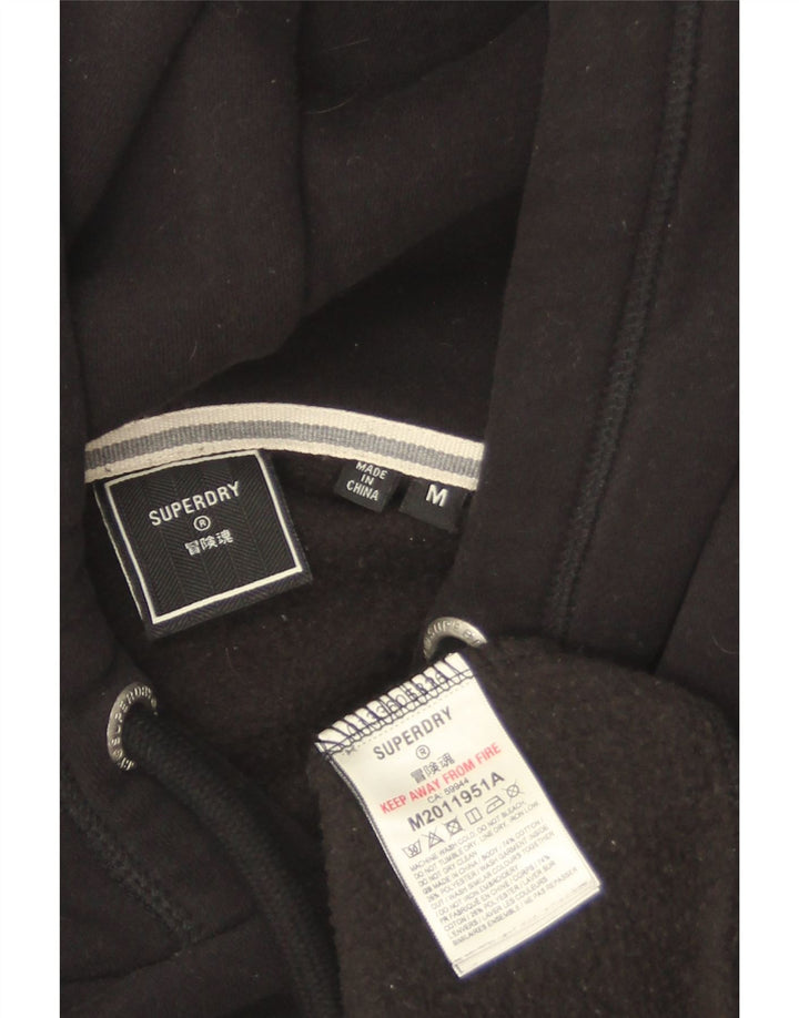 SUPERDRY Męski sweter z kapturem, średniej wielkości, czarny, bawełniany