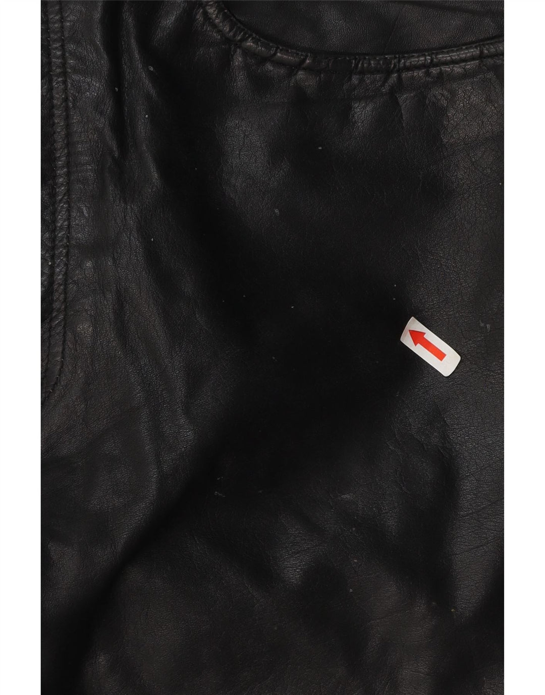 Vintage męskie proste skórzane spodnie W34 L30 czarna skóra