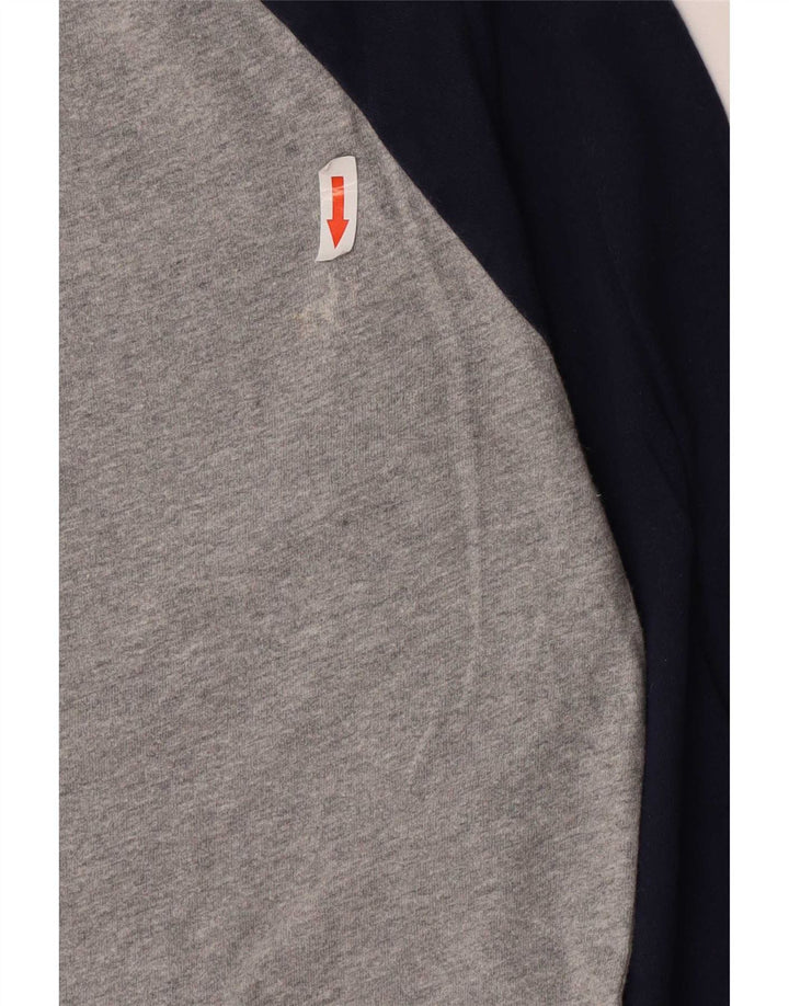 Męski top Superdry z długim rękawem, średnioszary, bawełniany w bloki kolorów