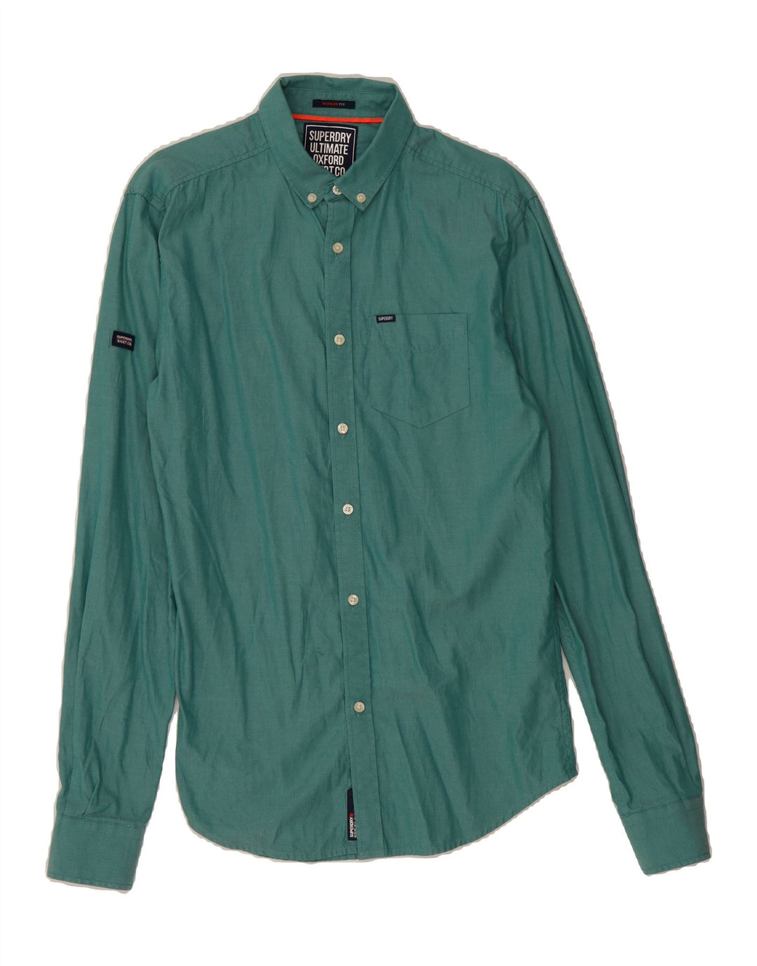 SUPERDRY Mens Shirt XS Green Herringbone Cotton Vintage Superdry and Second-Hand Superdry from Messina Hembry 