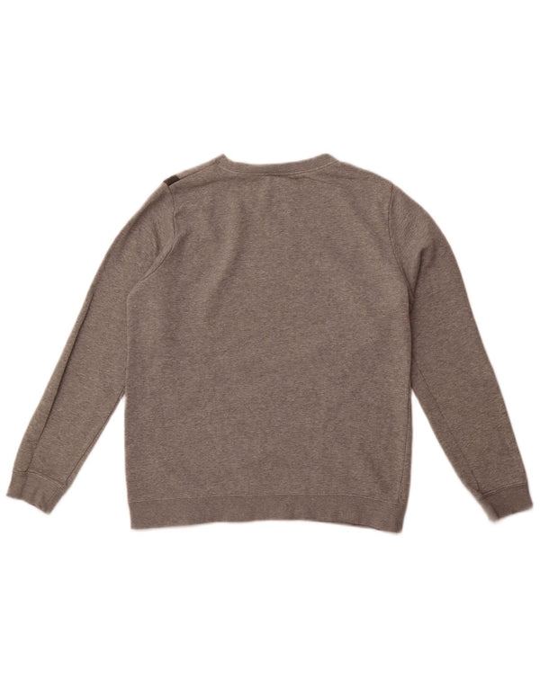 Bluza dziewczęca Nike z grafiką, 13-14 lat, XL, szara, z blokami kolorów, bawełniana