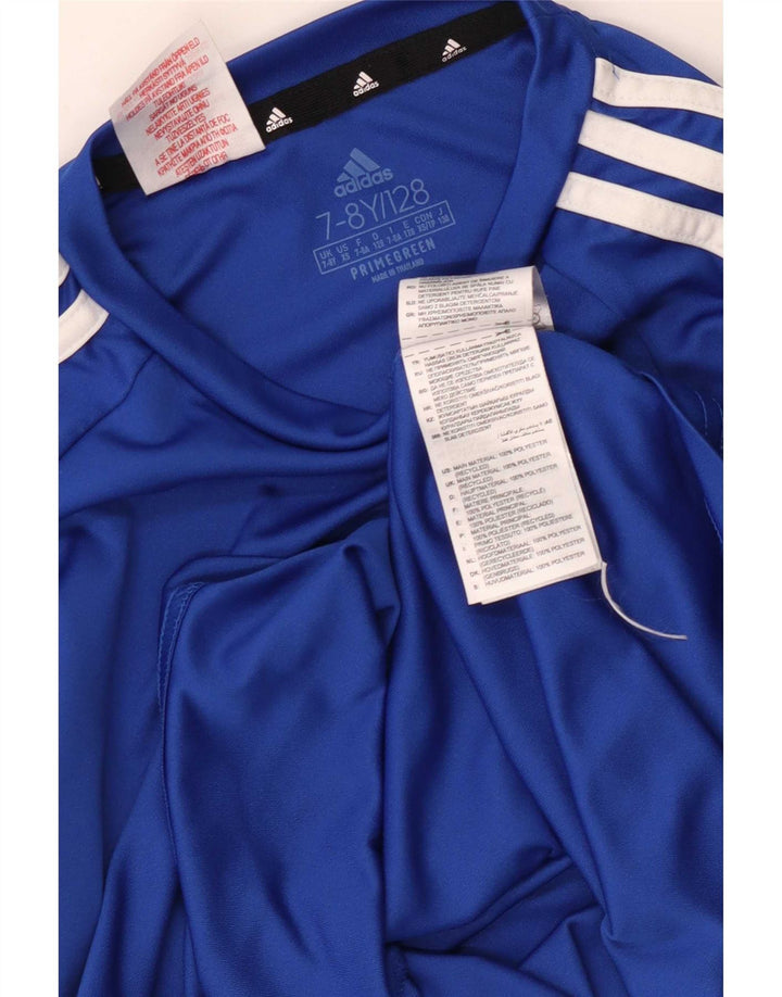Chłopięca koszulka Adidas Aeroready Top 7-8 lat, niebieska, poliestrowa