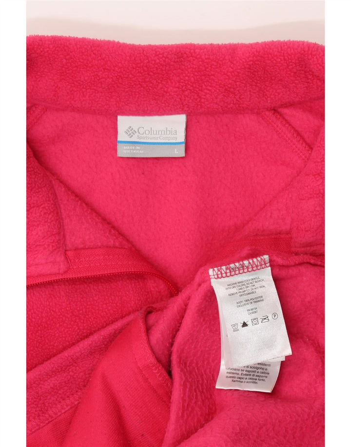 COLUMBIA Womens Fleece Jacket UK 16 Large Pink Polyester