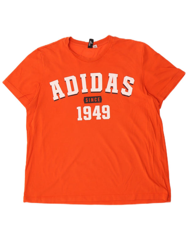 Męska koszulka graficzna Adidas Top 2XL Pomarańczowa