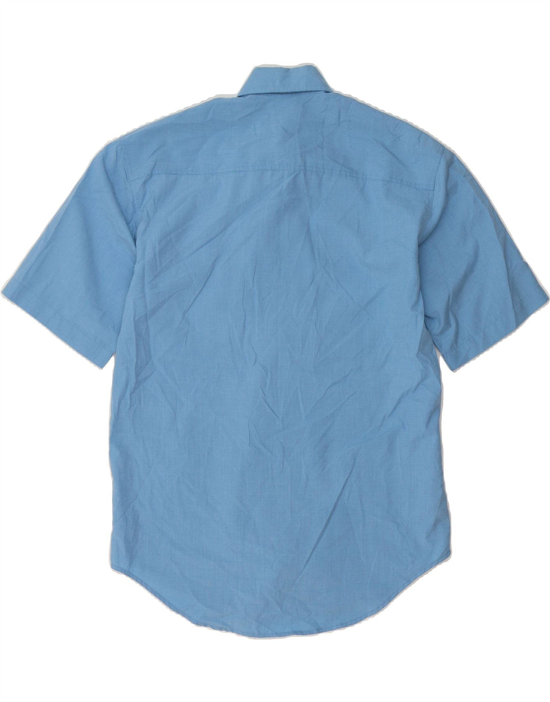 DOCKERS Mens Short Sleeve Shirt Small Blue Check Polyester Vintage Dockers and Second-Hand Dockers from Messina Hembry 