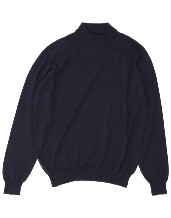 Męski sweter z golfem VINTAGE, duży, granatowy