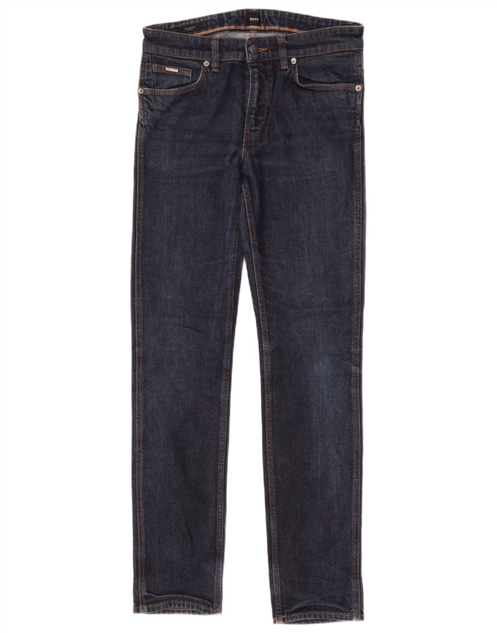Męskie jeansy Hugo Boss ze stretchem W30 L32, niebieska bawełna