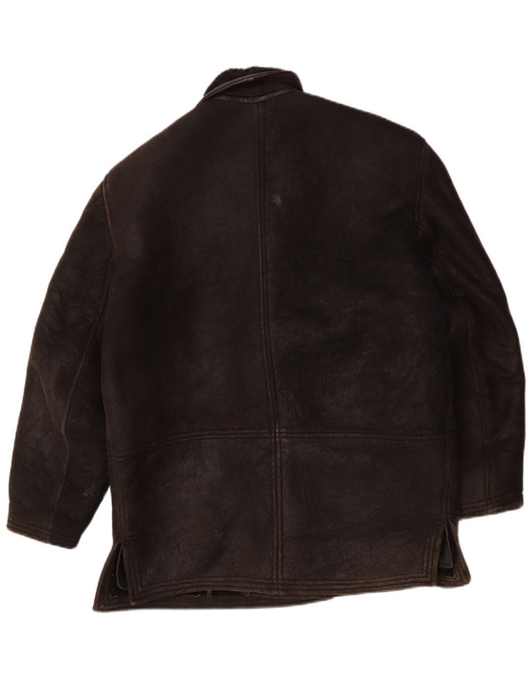 Vintage męska kurtka shearling UK 40 duża czarna