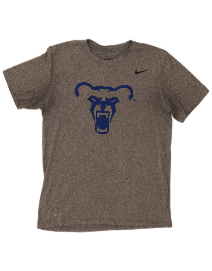Damska koszulka Nike Dri Fit z grafiką Top UK 14, średni szary poliester