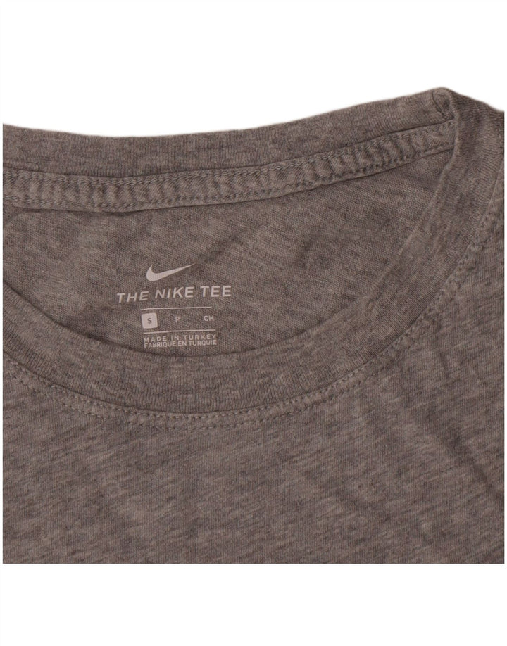 Męski T-shirt Nike z grafiką, mały, szary, z bawełny w plamki