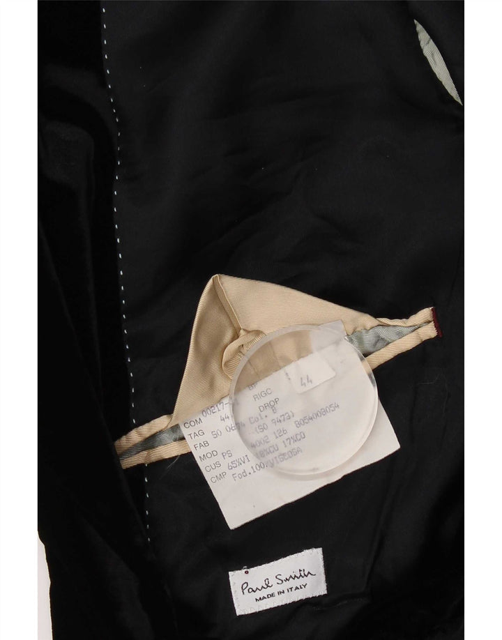 Męska marynarka Paul Smith zapinana na 2 guziki, welurowa marynarka UK 44 2XL Czarna wiskoza