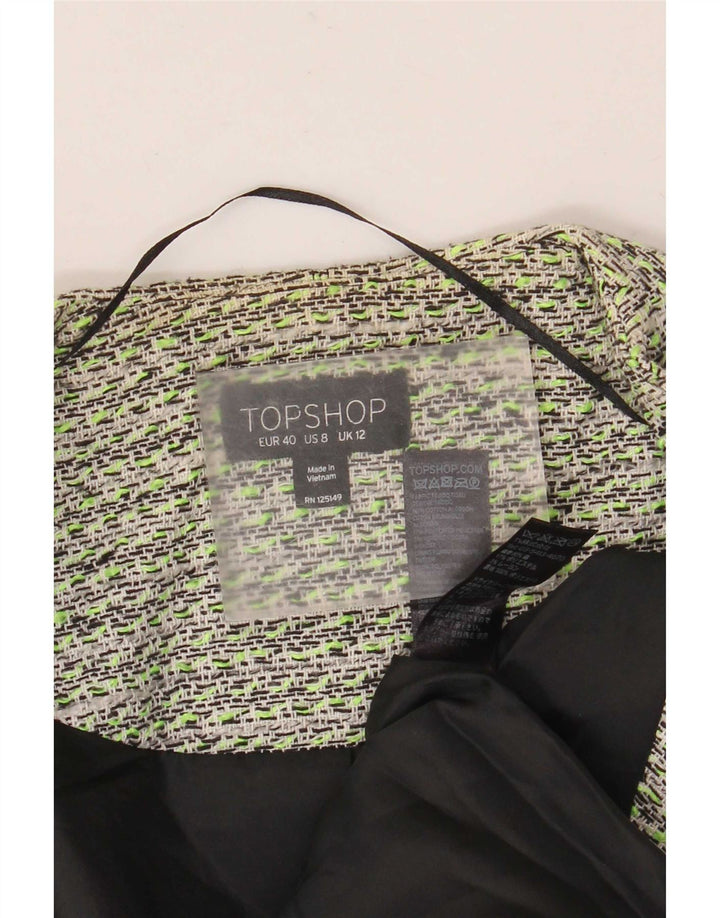 Damska otwarta marynarka Topshop UK 12, średnia, zielona bawełna