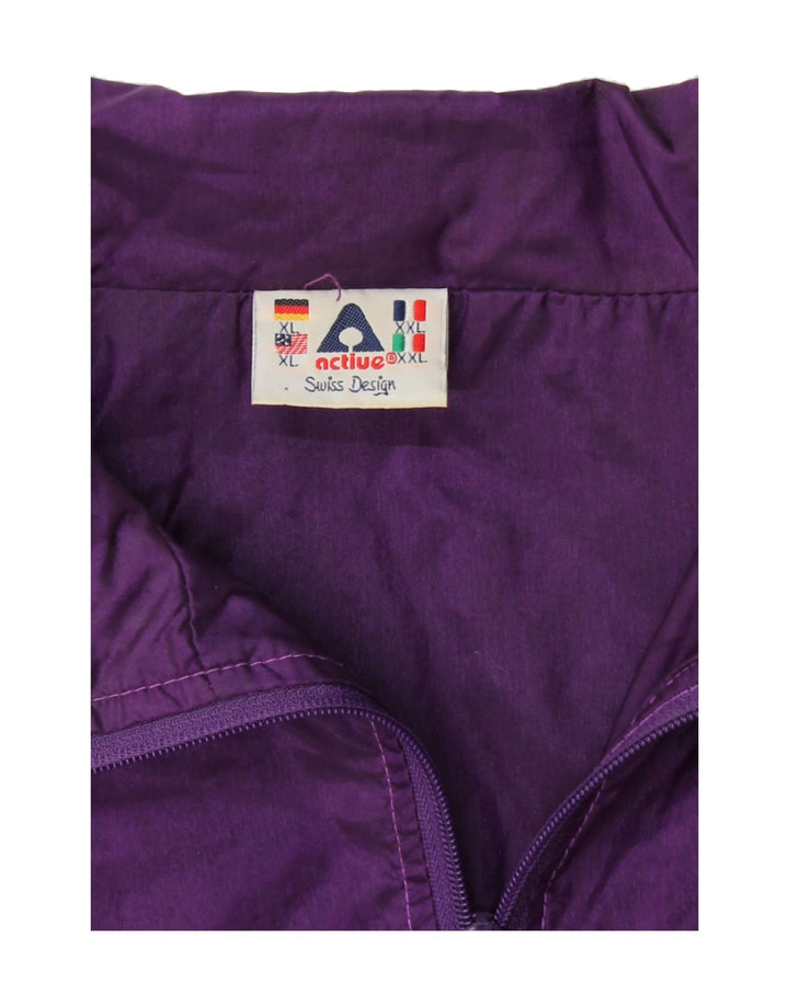 ACTIVE Womens Tracksuit Top Jacket UK 20 2XL Purple Colourblock Polyamide Vintage Active and Second-Hand Active from Messina Hembry 