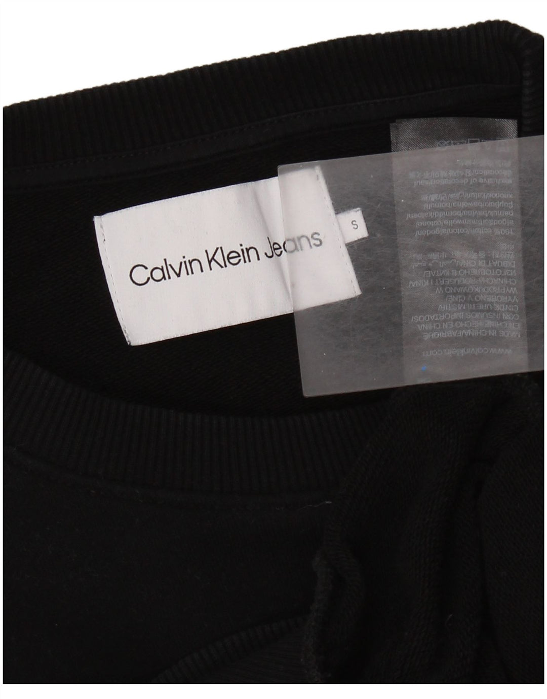 CALVIN KLEIN JEANS Damski sweter typu Crop Bluza UK 10 Small Black
