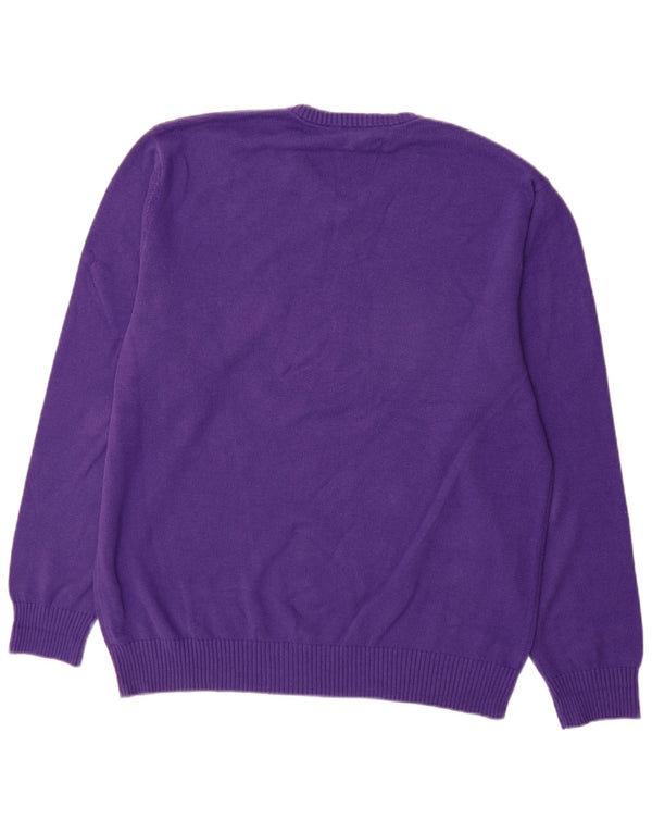 Crew Clothing Męski sweter z dekoltem w kształcie litery V XL, fioletowa bawełna