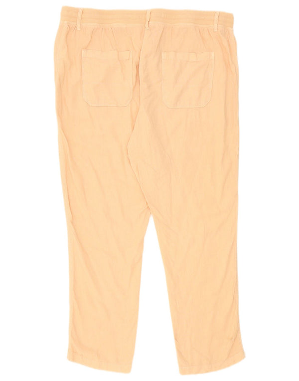 Marks & Spencer Damskie spodnie typu slim casual UK 16 Large W36 L28 Różowy lniany