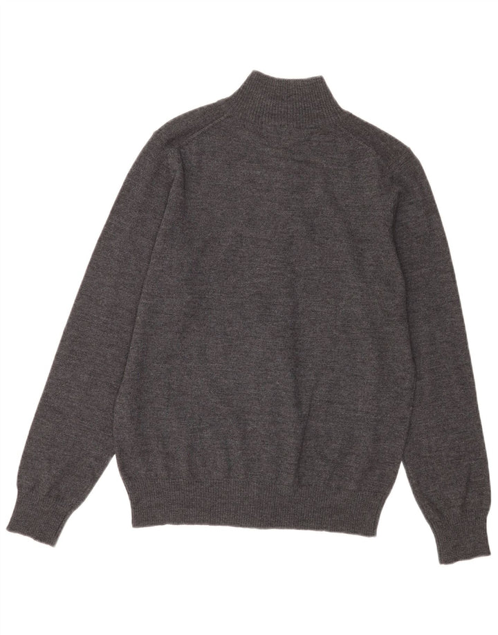 Zara Męski sweter kardigan Średniej szarej wełny