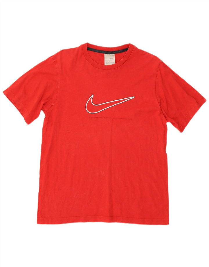 Męski T-shirt z grafiką Nike, bawełniany, średni czerwony