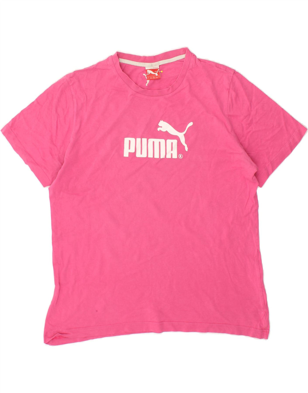 PUMA Mens Graphic T-Shirt Top Large Pink Cotton Vintage Puma and Second-Hand Puma from Messina Hembry 