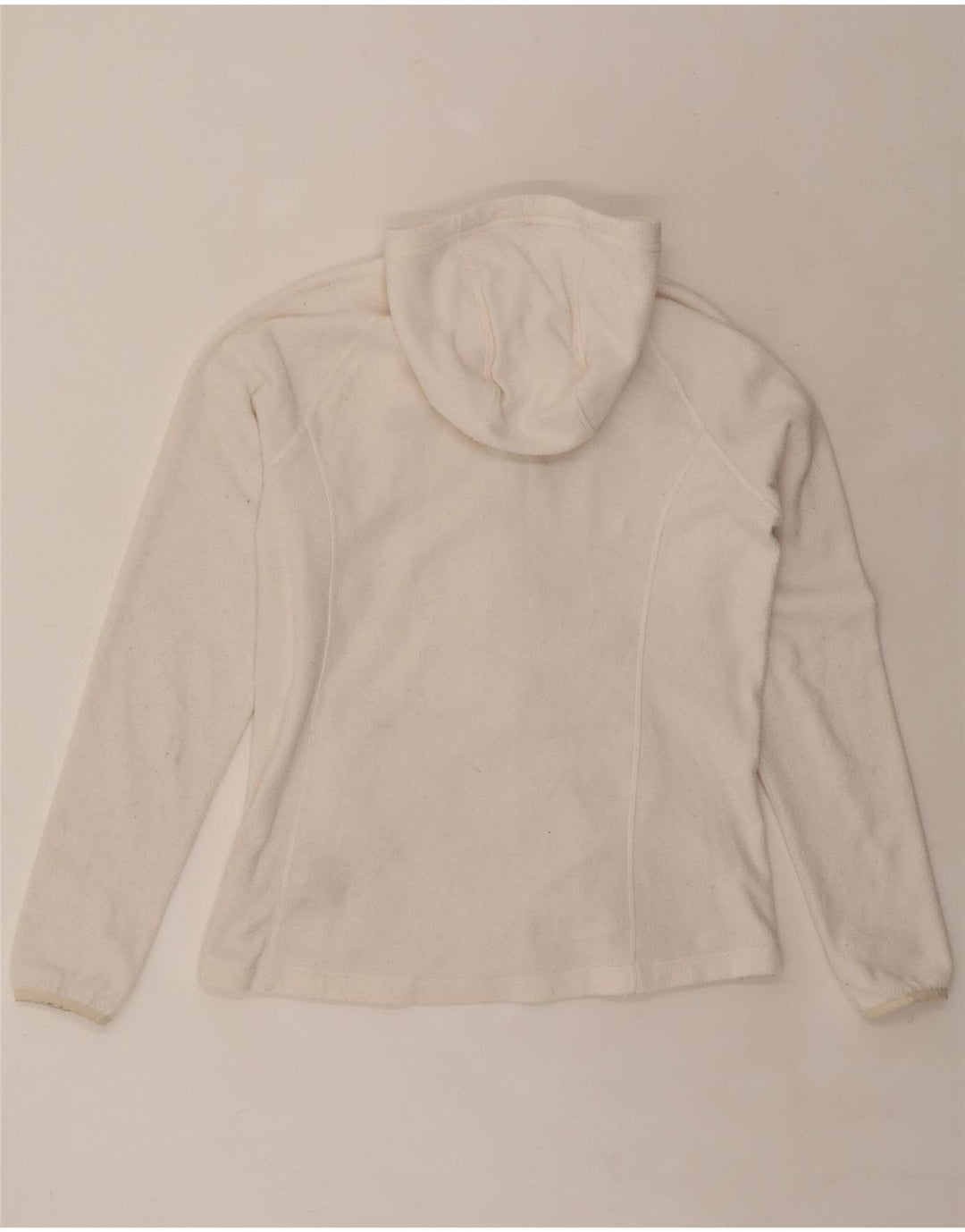 Damska kurtka polarowa z kapturem THE NORTH FACE UK 16, duża, biała, poliestrowa