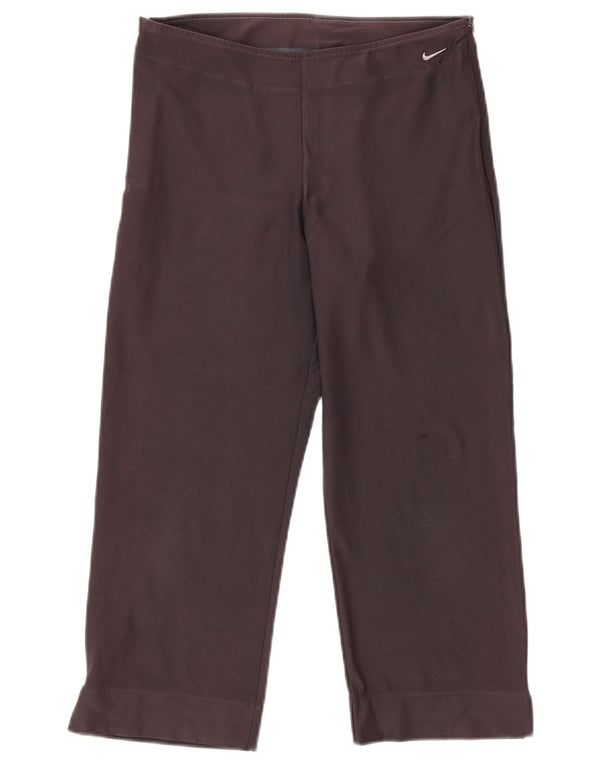 Damskie spodnie dresowe NIKE Dri Fit Capri UK 12/14, duże, szare, bawełniane