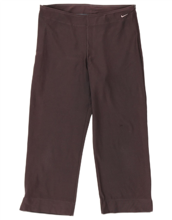 Damskie spodnie dresowe NIKE Dri Fit Capri UK 12/14, duże, szare, bawełniane