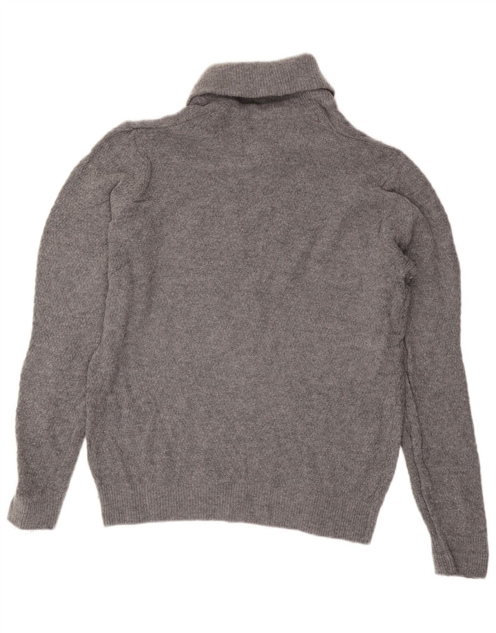 Marks & Spencer Męski sweter o regularnym kroju z szalowym dekoltem, średnioszary, wełniany