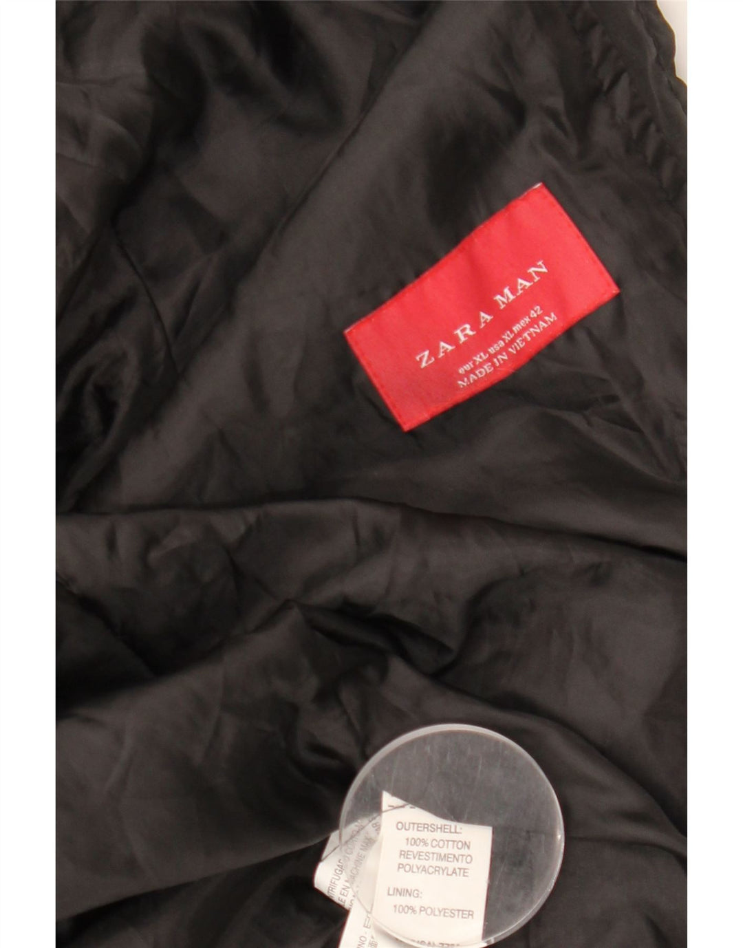 Męska kurtka wojskowa ZARA UK 42 XL, czarna, bawełniana