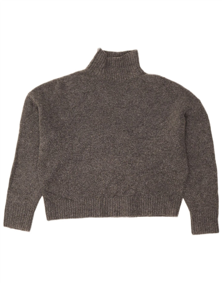 Damski sweter Zara Crop Oversize z golfem UK 10 Small Grey