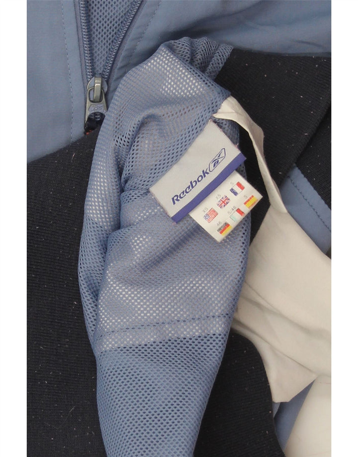 REEBOK Mens Loose Fit Tracksuit Top Jacket XS Blue Colourblock Polyester Vintage Reebok and Second-Hand Reebok from Messina Hembry 