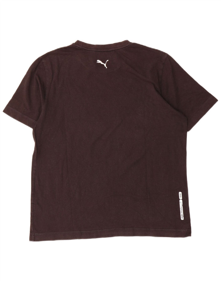 Męski T-shirt Puma z grafiką, duży, brązowy, bawełniany
